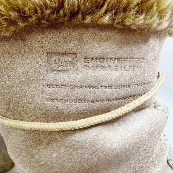 Like New CAT Caterpillar Women's Tan Leather Work Boots Size 10 - Picture 5 of 12